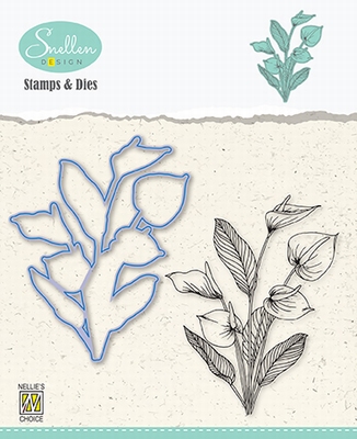 HDCS007 Flowers Die + Clear stamp serie: Anthurium