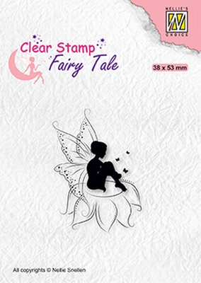 FTCS020 Clear stamps Fairy Tale nr. 18 Elf sitting on flower