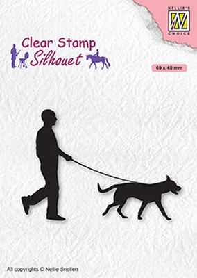 SIL070 Clear stamps Men-things Man with dog