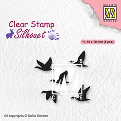 SIL081 Clear stamps Silhouettes Flying birds