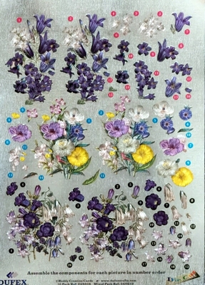 248608 Dufex Freestyle Decoupage bloemen paars