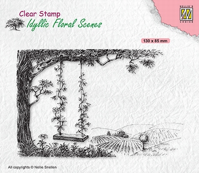 IFS035 Clear stamps Idyllic Florasl Scenes Tree with swing