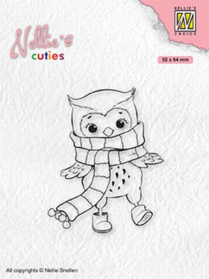 NCCS013 Christmas Cuties Owl with winter-scarf