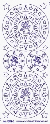 ST3024G Sticker Cirkels Kerststerren Goud