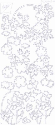 7001/0109G Sticker Joy Div.Bloemmotieven Goud