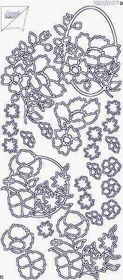 7001/0107G Sticker Joy Div.Bloemmotieven Goud