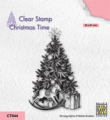 CT044 Christmas time clear stamps Christmas tree and pr.
