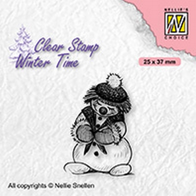 WT005 Clear stamps winter time Shy snowman