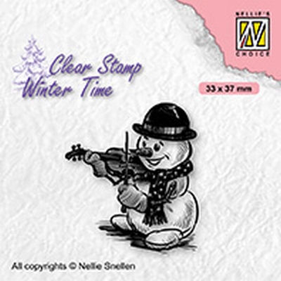 WT009 Clear stamps winter time Smowman with violin