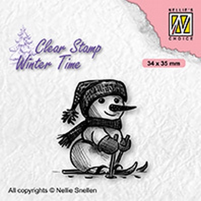 WT010 Clear stamps winter time Skiing snowman