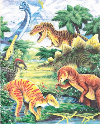 CPN12 - Kleuren op nummer - CPN - DINOSAURS DAY