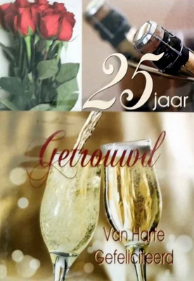 K148 25 Jaar Getrouwd Van Harte Gefeliciteerd