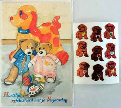 K034 Hartelijk gefeliciteerd met je verjaardag + sticker