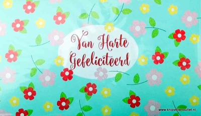 CEN023 Cadeau/geld envelop Van Harte Gefeliciteerd
