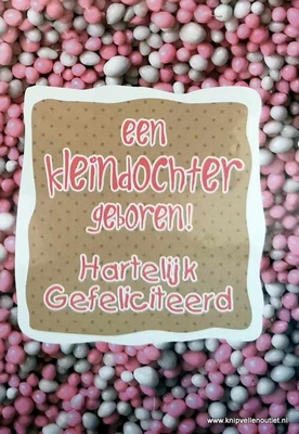 K389 een Kleindochter geboren Hartelijk Gefeliciteerd