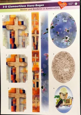 3-D Glamour-Gloss Stanz-Bogen KM6