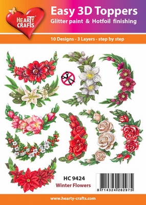 Hearty Crafts Easy 3D Toppers Winter Flowers