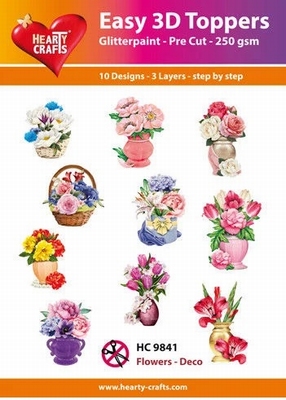 HC9855 Hearty Crafts Easy 3D Toppers Flowers - Deco