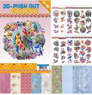 3D Pushout Book 46 - Colorfull Birds