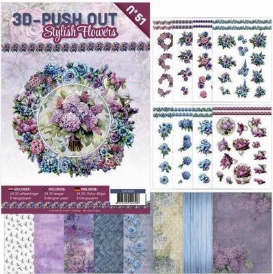 3D Pushout Book 51 - Stylish Flowers