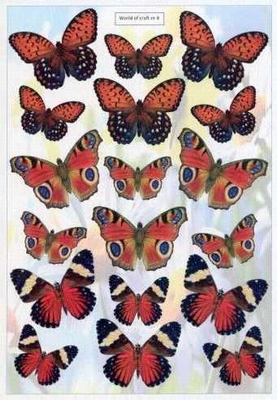 3D Cutting Sheets - WOC - nr 04 - Red Butterflies