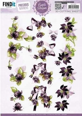 3D Cutting Sheet - Precious Marieke - Purple Blossom - Purpl