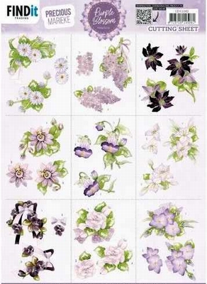 3D Cutting Sheet - Precious Marieke - Purple Blossom - Mini