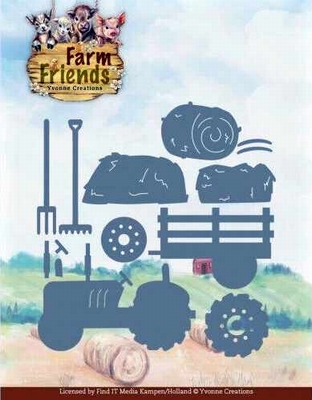 YCD10365 Dies - Yvonne Creations - Farm Friends - Tractor