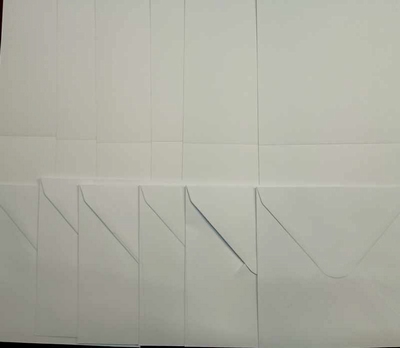 6KENVVIER 6 Kaarten 270X135mm 240Gr. 6 Enveloppen