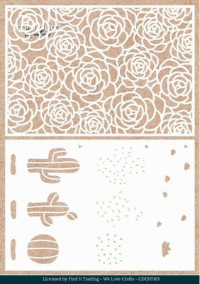 CDEST063 A5 Stencil - Card Deco Essentials - Plant Paradise