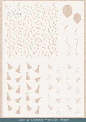 CDEST065 Stencil - Card Deco Essentials - Teddy Party - A5