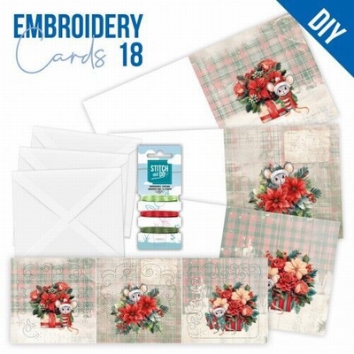 STDOPP018 Stitch and Do Cards 18 Floral Christmas