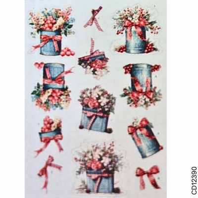 CD12390 Knipvel Frosted Florals Flowers in Tin