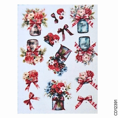 CD12391 Knipvel Frosted Florals Flowers in Pot