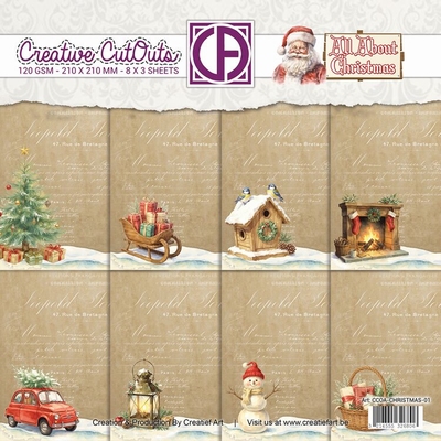 CCOA-CHRISTMAS-01 Vintage perkament Collagepapier