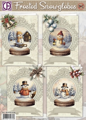 RE2530-0188 Kaarten Pakket Frosted Snowglobes