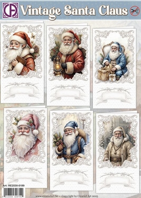 RE2530-0189 Kaartenpakket Vintage Santa Claus