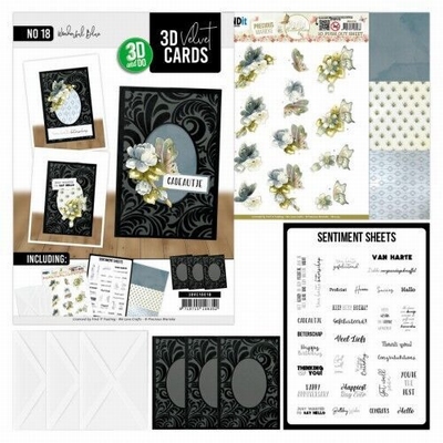 3DVC10018 3D Velvet Cards A6 - Wonderful Blue