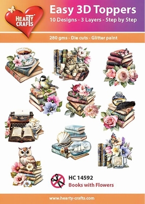 HC14592 Easy 3D-Topper Books with Flowers