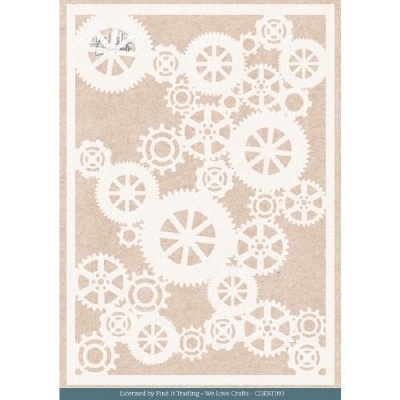 CDEST093 Stencil - Card Deco Essentials  Steampunk Gears - A5