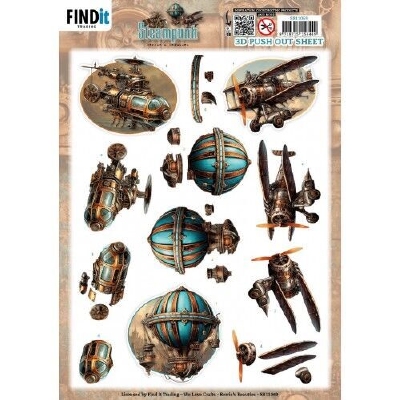 SB11069 3D Pushout Sheet Steampunk - In the Air