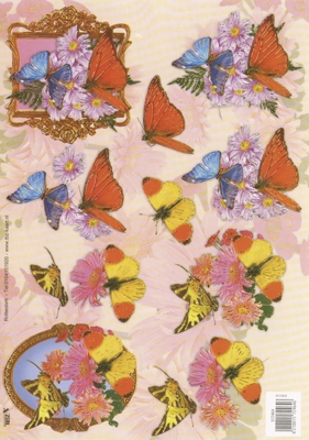 TBZ572464 Embossed Vlinders per 10 vel