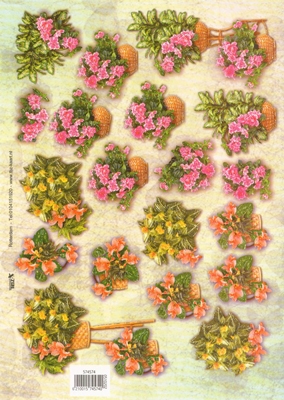 TBZ574574 Embossed Bloemen per 10 vel