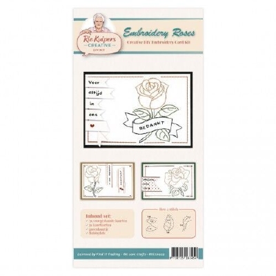 RKC10002 Rie Kuipers Creative – Embroidery Roses - DIY Embroidery Card Kit