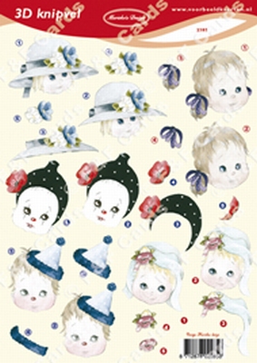 VB2285 Marieke Meisjeskopjes per 10 vel