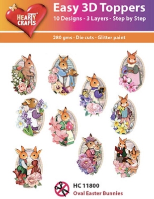 HC11800 Easy 3D-Toppers Oval Easter Bunnies