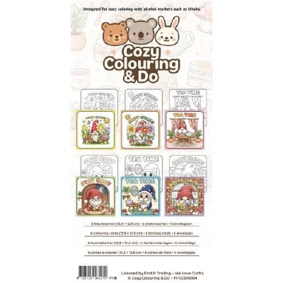 FITCCS10004 Cozy Colouring Cards Set - Happy Gnomes