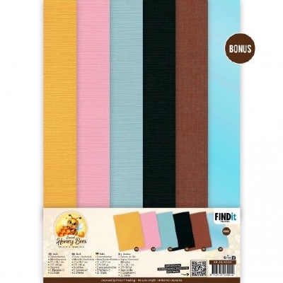 BB-A4-10036 Linen Cardstock Pack- Sweet Honey Bees - A4