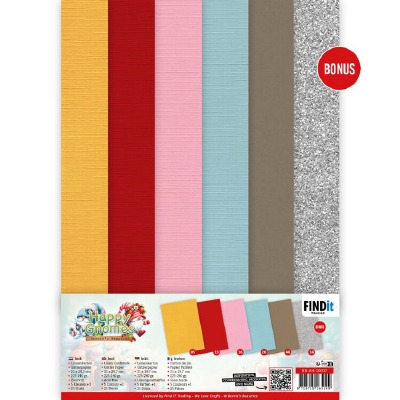 BB-A4-10037 Linen Cardstock Pack - Happy Gnomes - A4