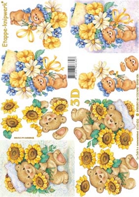 4169436 LeSuh 3D Beertje/Bloemen